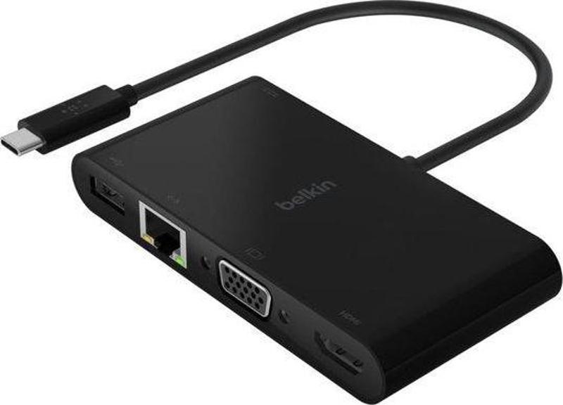 USB-C Multimedia + Şarj Adaptörü - Siyah