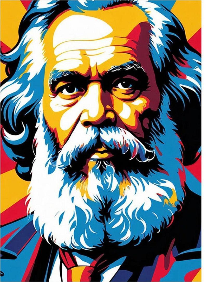 Karl Marx Dekoratif ahşap Tablo 50 cm x 70 cm