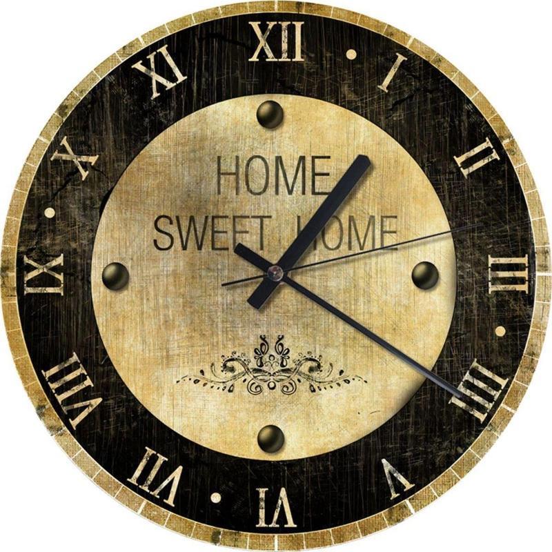 Home Sweet Home Romen Rakamlı Tasarım Duvar Saati