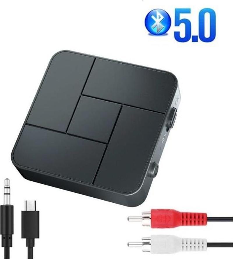 Bluetooth 5.0 Ses Alıcı Verici AUX RCA USB Stereo Kablosuz Mikrofonlu Araba TV PC RX TX Receiver