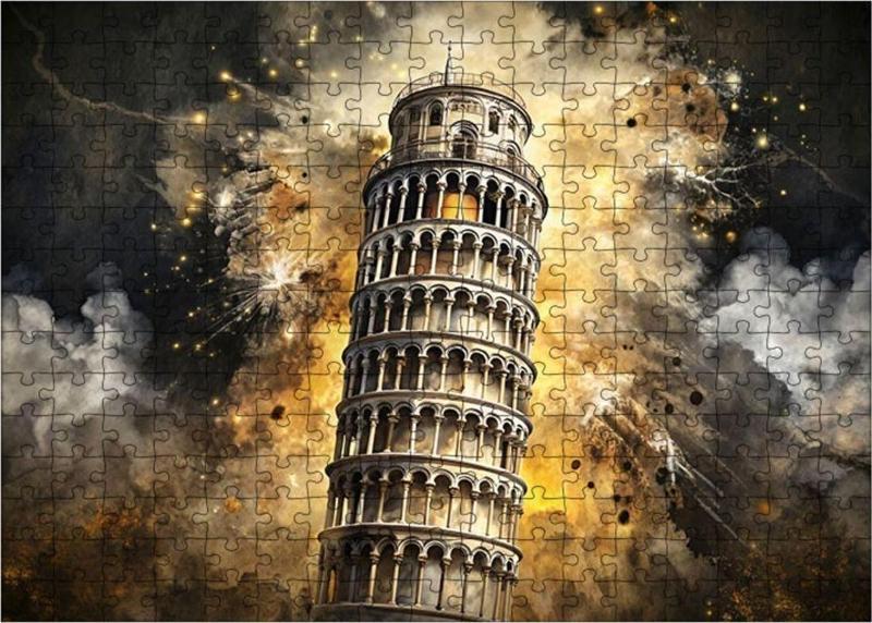 Ahşap Mdf Puzzle Yapboz Pisa Kulesi 255 Parça 35 x 50 cm