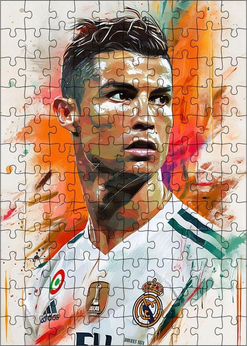 Ahşap Mdf Puzzle Yapboz Cristiano Ronaldo Futbolcu 120 Parça 25 x 35 cm