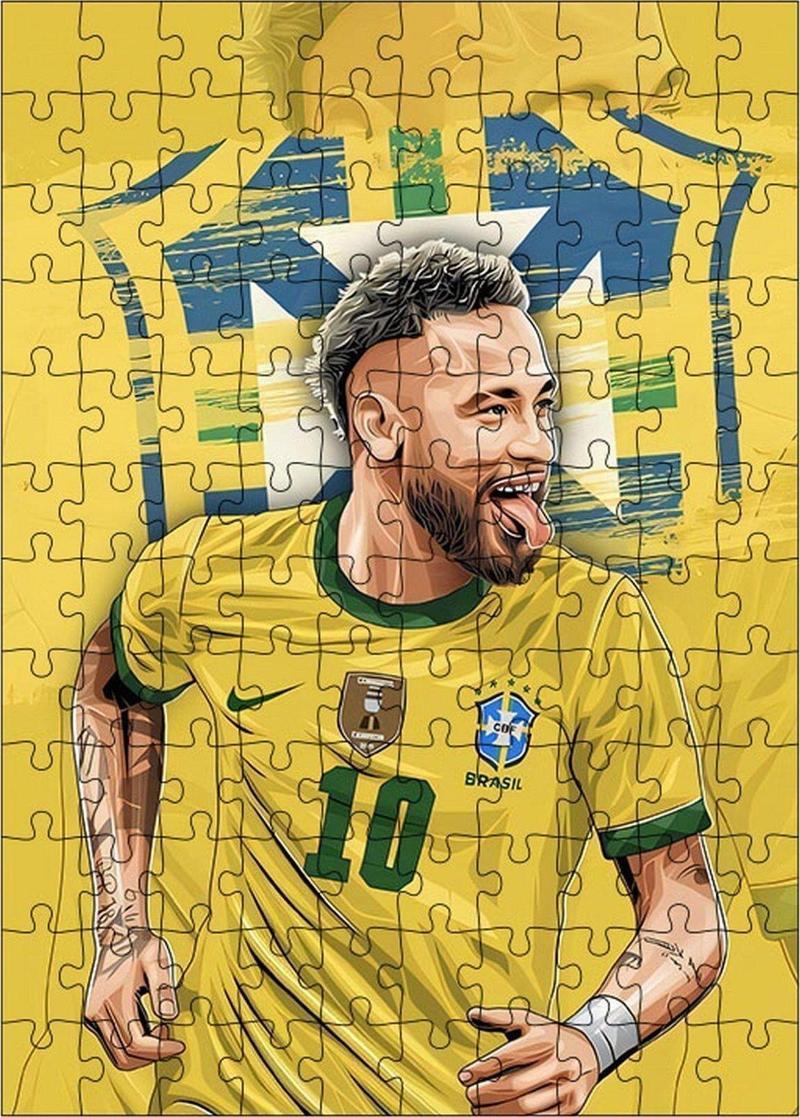 Ahşap Mdf Puzzle Yapboz Neymar Futbolcu 120 Parça 25 x 35 cm