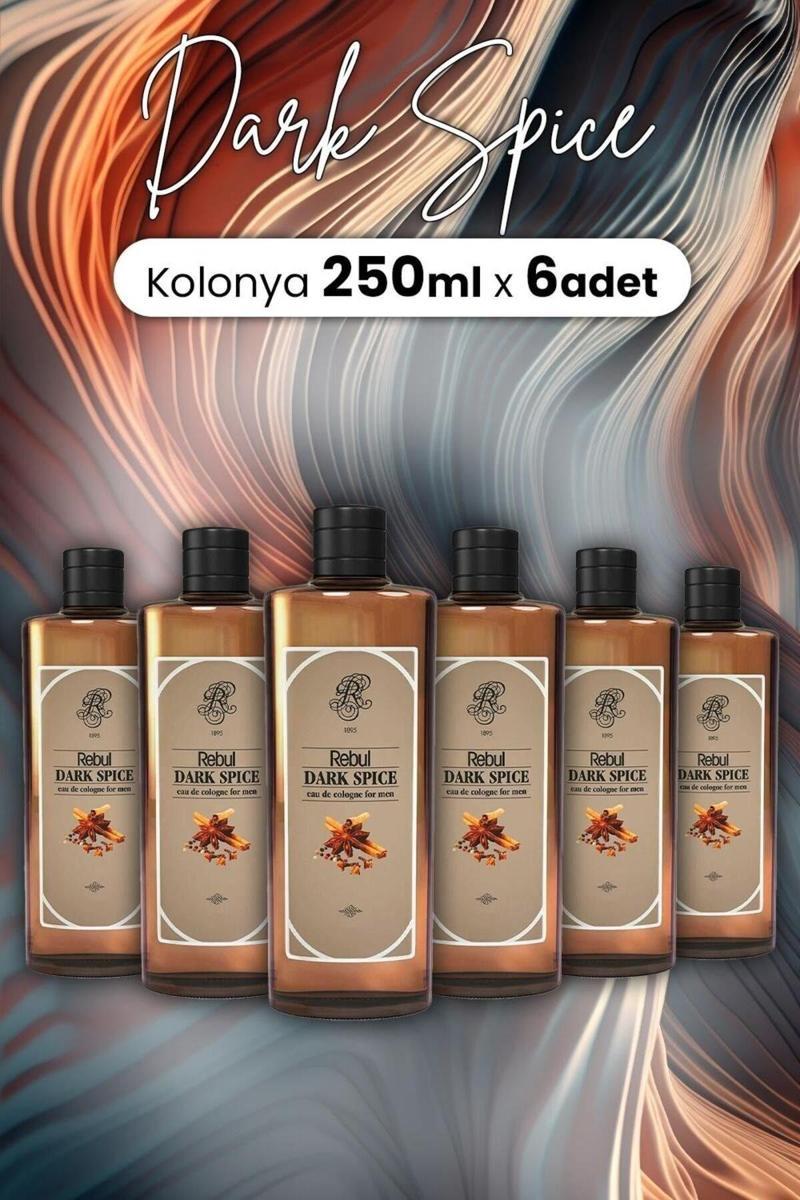 Dark Spice Kolonya Cam Şişe 250 ml x 6 Adet