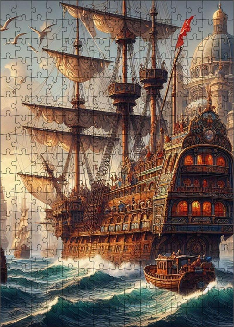 Ahşap Mdf Puzzle Yapboz Osmanlı Donanması Kadırga 255 Parça 35 x 50 cm