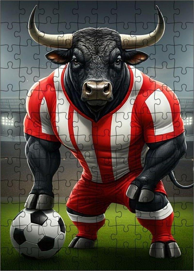 Ahşap Mdf Puzzle Yapboz Futbol Boğası 120 Parça 25 x 35 cm