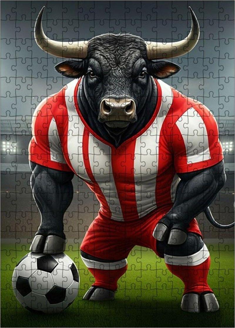 Ahşap Mdf Puzzle Yapboz Futbol Boğası 255 Parça 35 x 50 cm