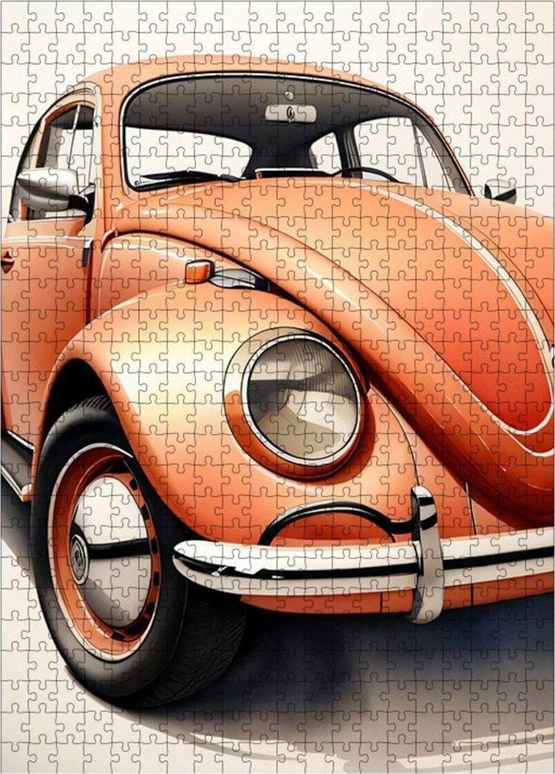 Ahşap Mdf Puzzle Yapboz Retro Vosvos 500 Parça 50 x 70 cm