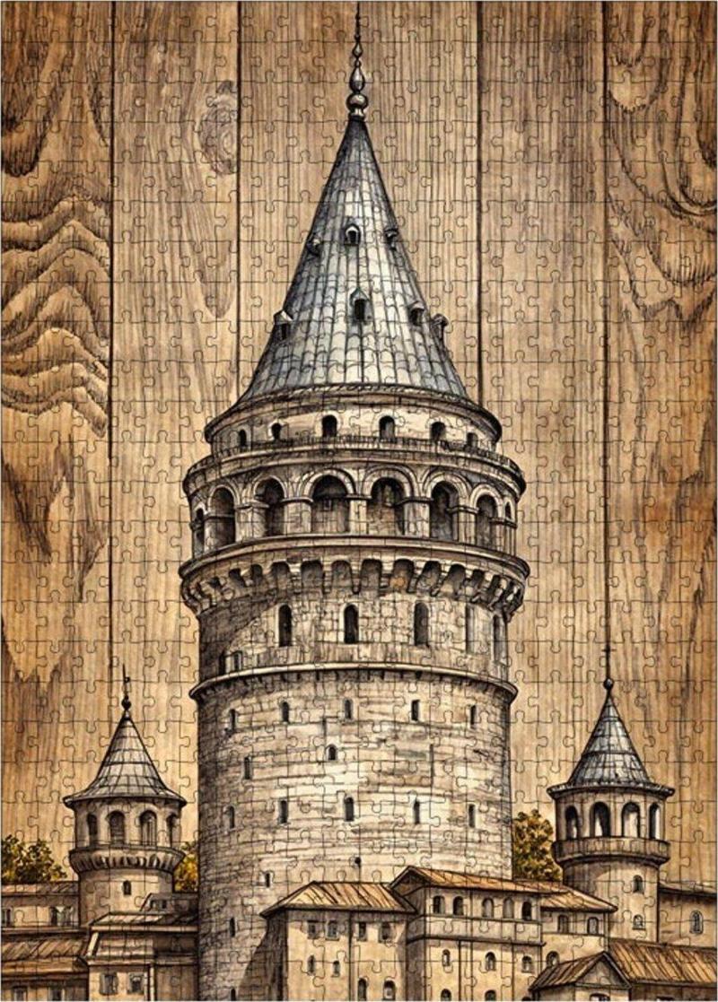 Ahşap Mdf Puzzle Yapboz Galata Kulesi 500 Parça 50 x 70 cm