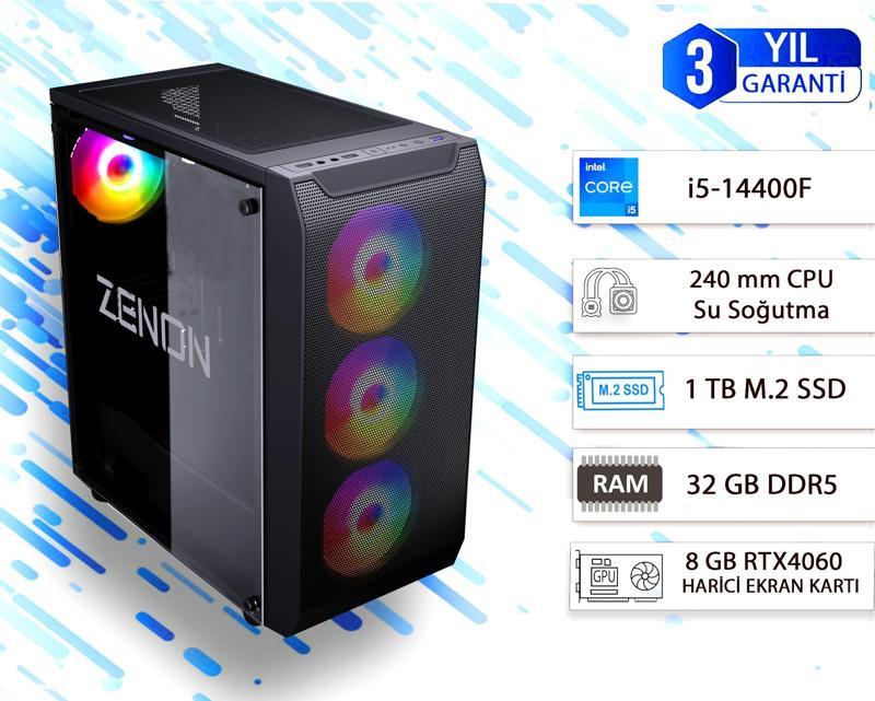 GAMING PRO ZG-122-2 i5-14400F 32GB 1TB SSD 8gb RTX4060 DOS Masaüstü PC (3 Yıl Garanti) Wifi + BT