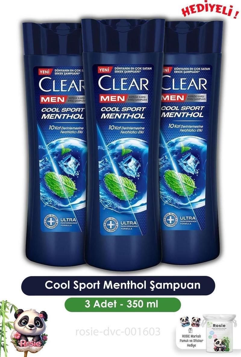 Men 3'lü Cool Sport Menthol Şampuan 350 ml ve ROSIE