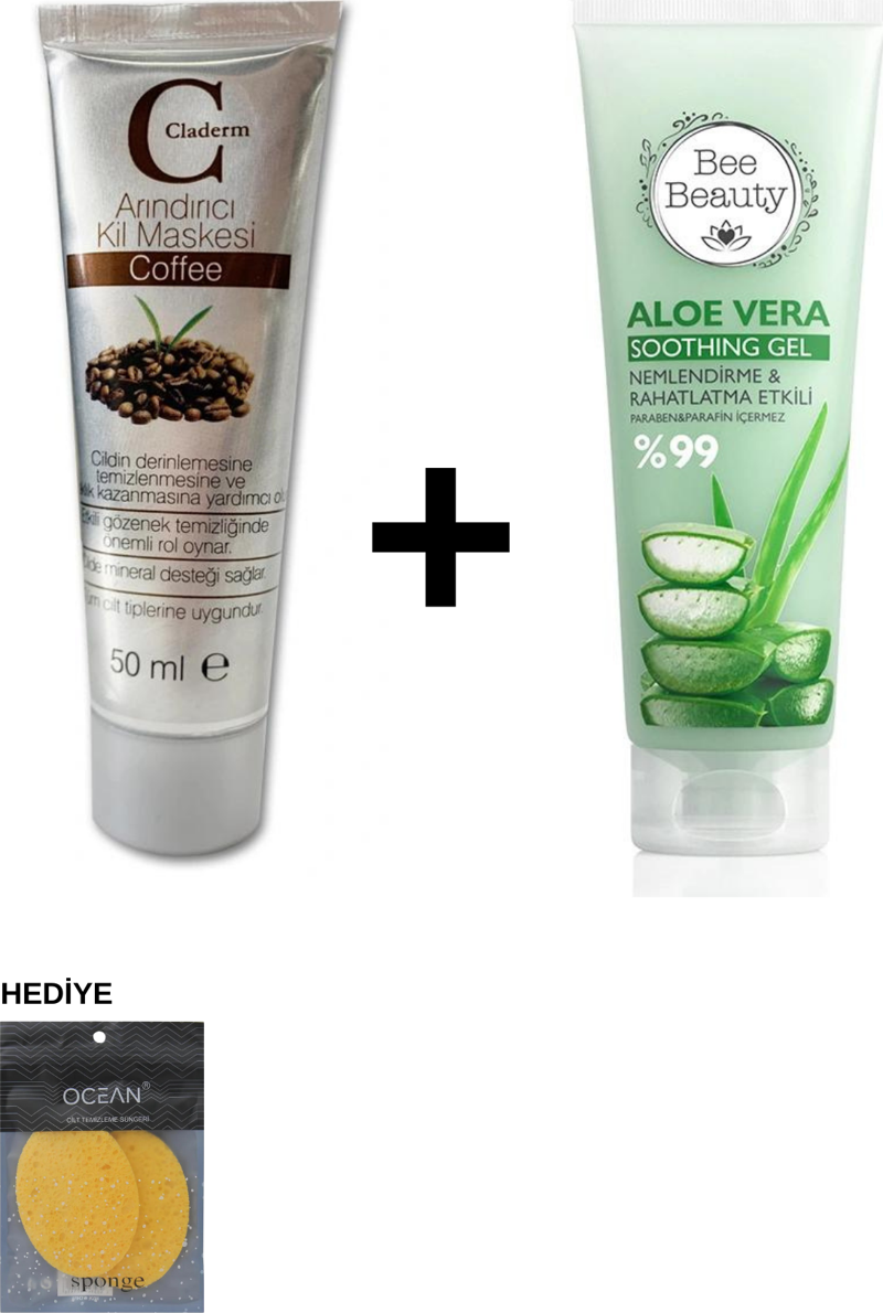 Coffee Killi Yüz Maskesi 50 ml Aloe Vera Yatıştırıcı Jel (Sünger Hediyeli)