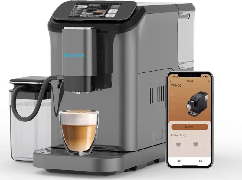 Brewsta WS-D5 Çelik Kahve Öğütücülü, Dokunmatik Ekranlı Full Otomatik Espresso Makinesi