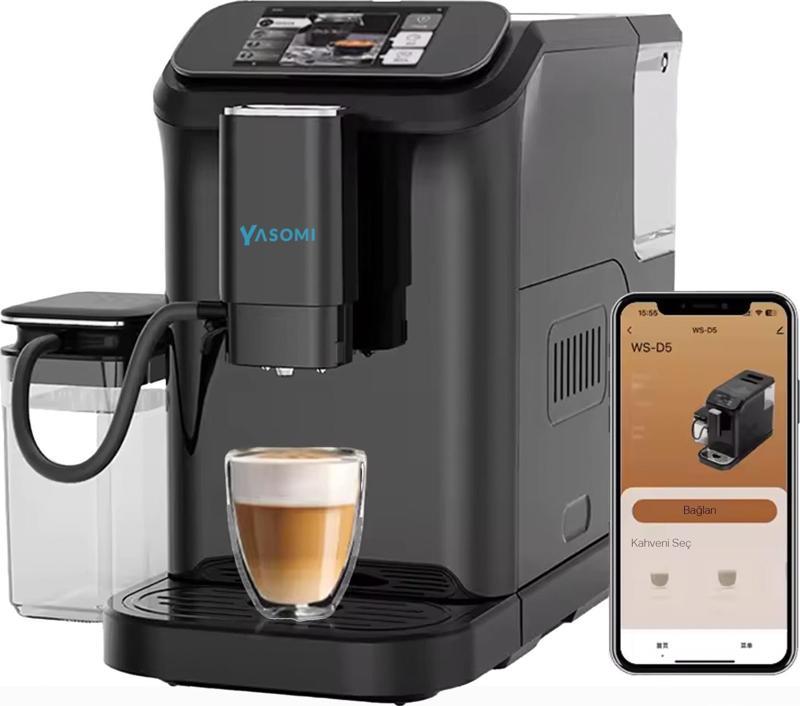 Brewsta WS-D5 Çelik Kahve Öğütücülü, Dokunmatik Ekranlı Full Otomatik Espresso Makinesi