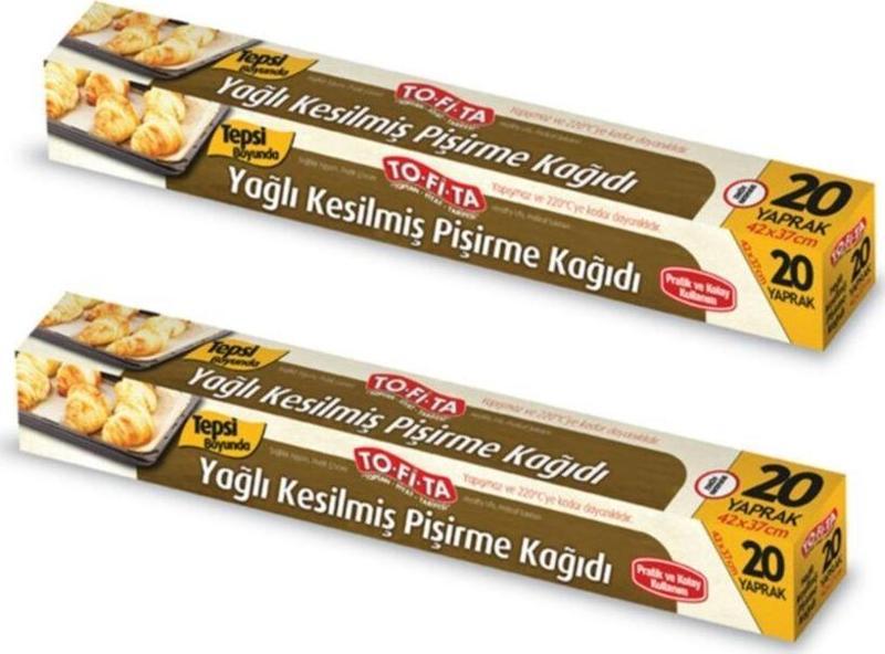 Hazır Kesilmiş Yağlı Pişirme Kağıdı (20'Li) 2 Paket - 40 Yaprak 42X37 Cm