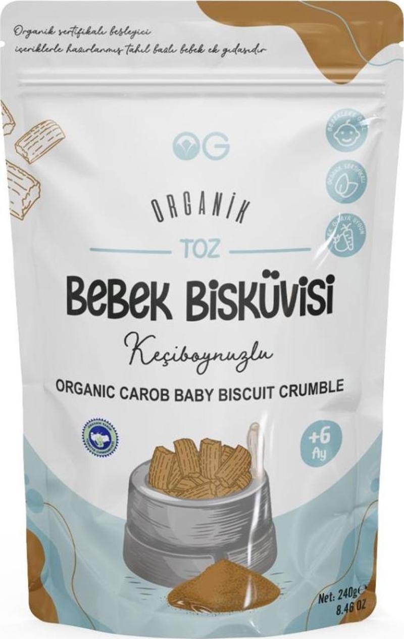 Organik Keçiboynuzlu Toz Bebek Bisküvisi 240 Gr +6 Ay