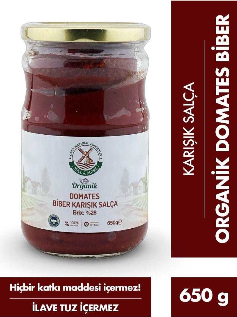 Organik Tuzsuz Domates Biber Karışık Salça 650 G