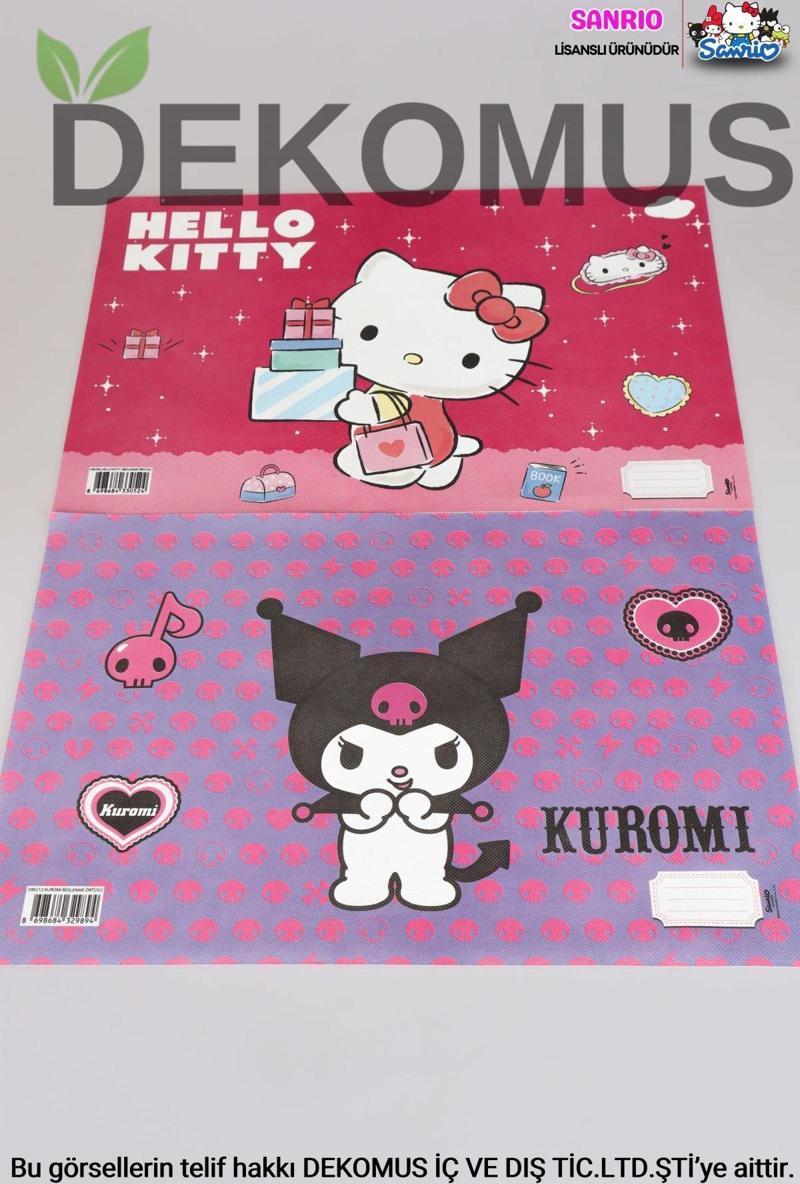 DEKOMUS İLE YENİ SEZON LİSANSLI " BEST FRIENDS " KUROMI VE HELLO KITTY 2'Lİ BESLENME ÖRTÜSÜ 