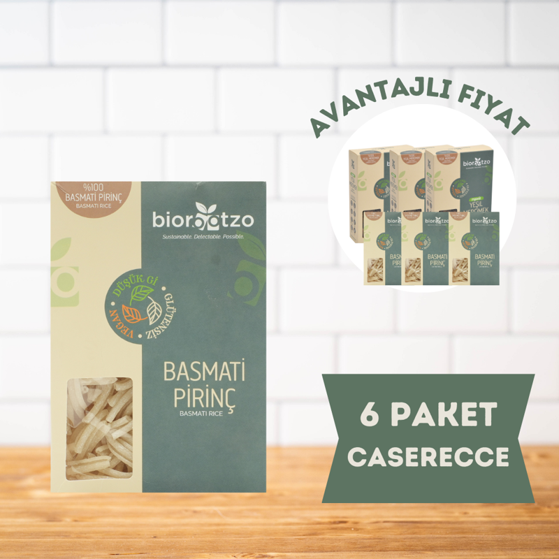 Artizan Bronz Kalıp  Glütensiz Vegan Basmati Pirinç Casarecce 6 Paket x 200 g Avantajlı Paket