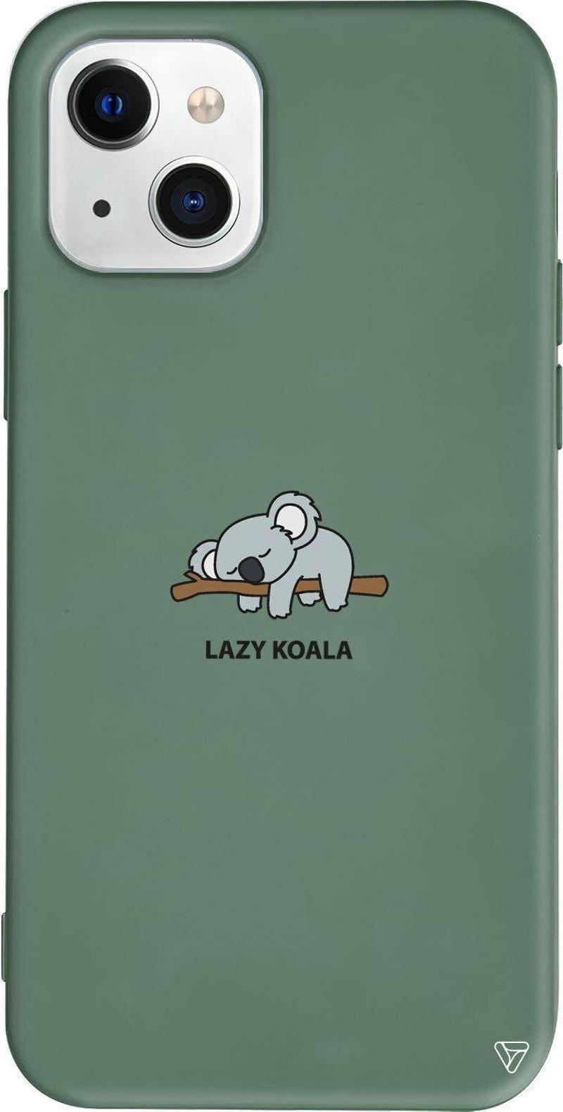 iPhone 13 Yesil Renkli Silikon Telefon Kılıfı - Lazy Koala