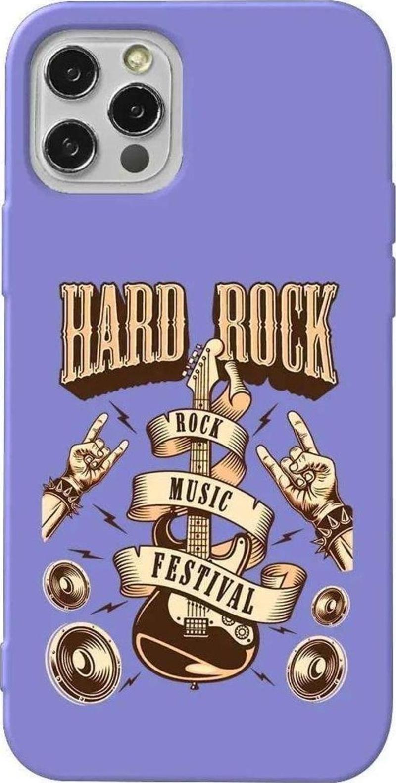 İphone 14 Pro Lila Renkli Silikon Telefon Kılıfı - Hard Rock