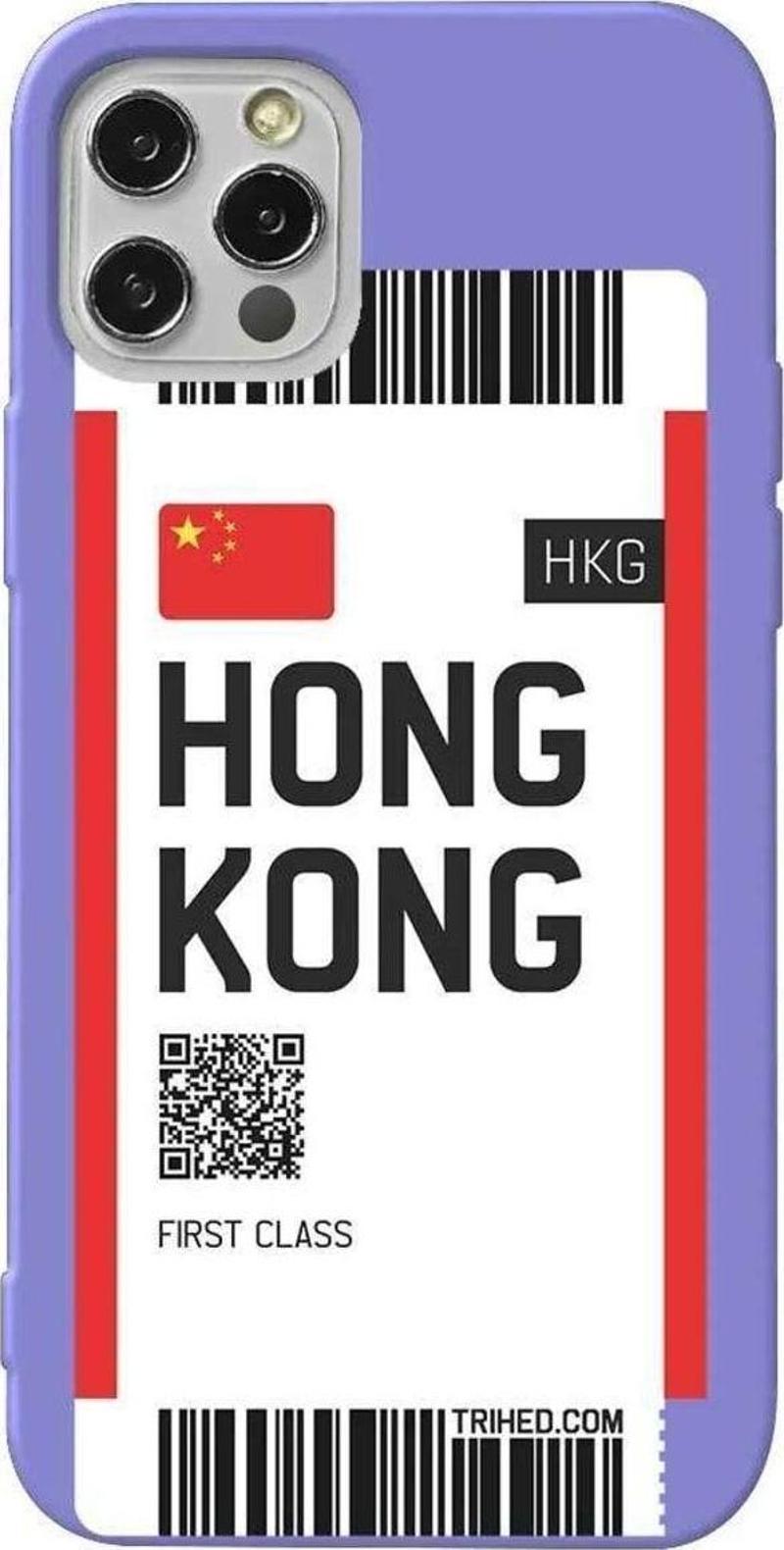İphone 14 Pro Max Lila Renkli Silikon Telefon Kılıfı - Hong Kong Bileti