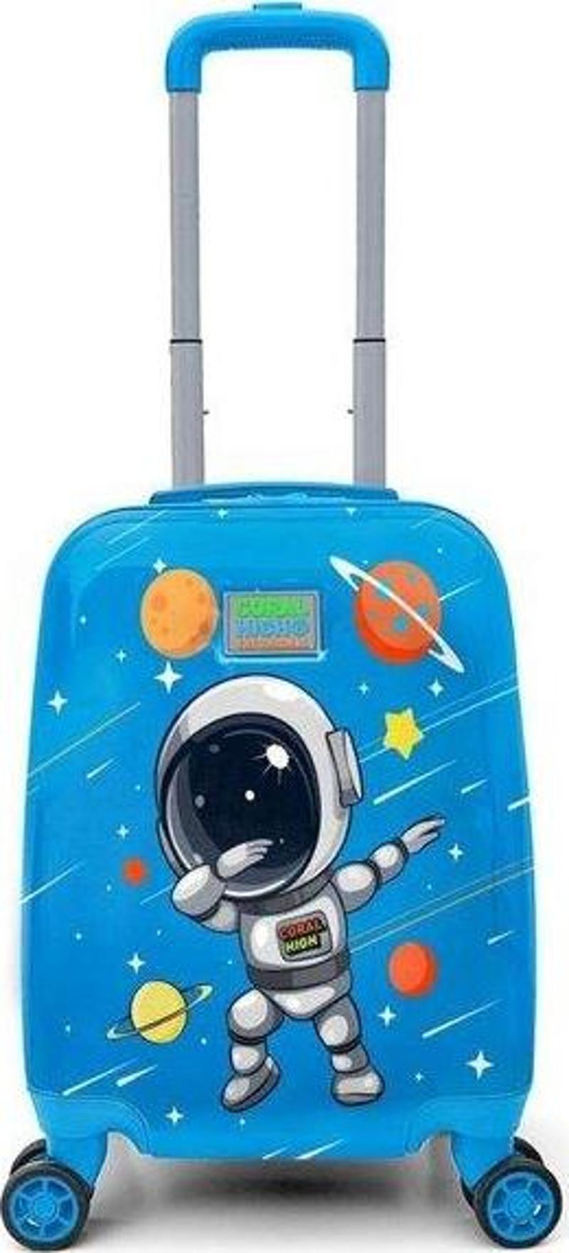 Mini Mavi Astronot Desenli Çocuk Valizi 16751