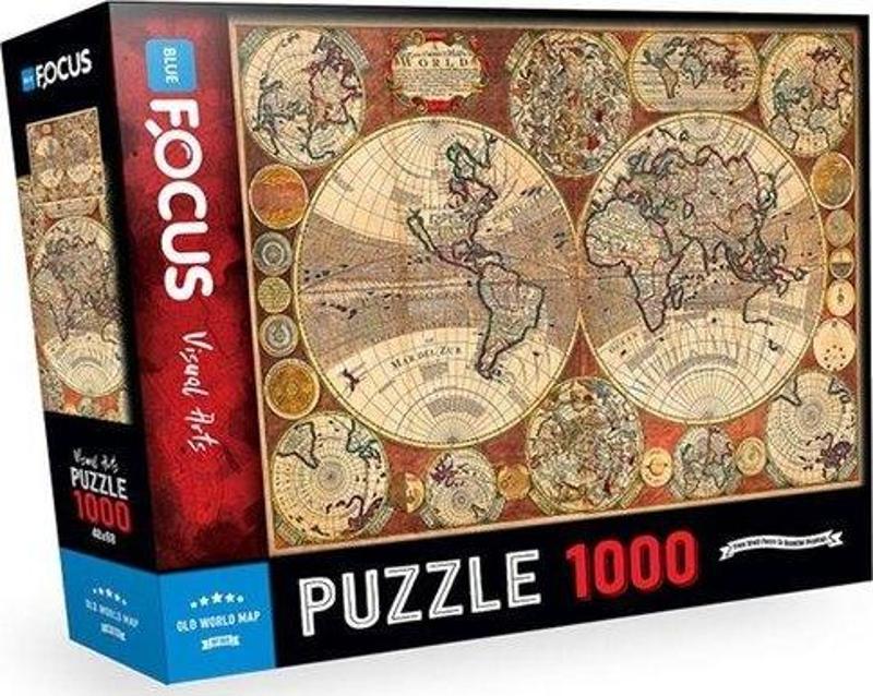 Eski Dünya Haritası 1000 Parça Puzzle BF389