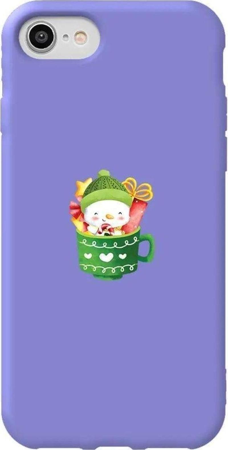 İphone XS Lila Renkli Silikon Telefon Kılıfı - A Cup Of Xmas 8