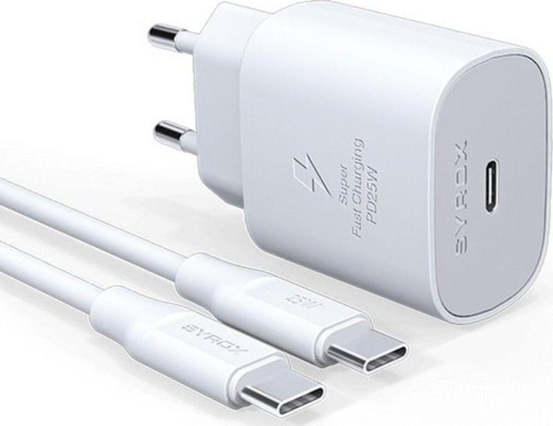Tecno Pova Neo 2 uyumlu Şarj Aleti PD25W  Şarj Adaptörü Type-c çıkışlı+Type-c to Type-c Kablo
