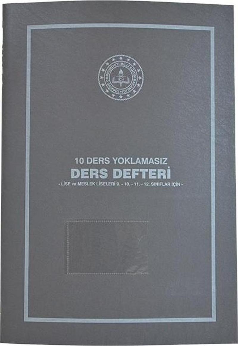 10 Ders Yoklamasız Ders Defteri Gri Plastik Kapak 419