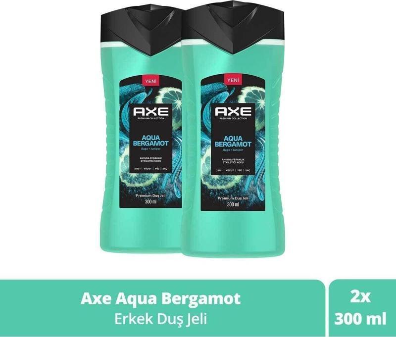 Premium Collection Duş Jeli Aqua Bergamot 3 İn 1 Vücut Saç Yüz 300 Ml X2