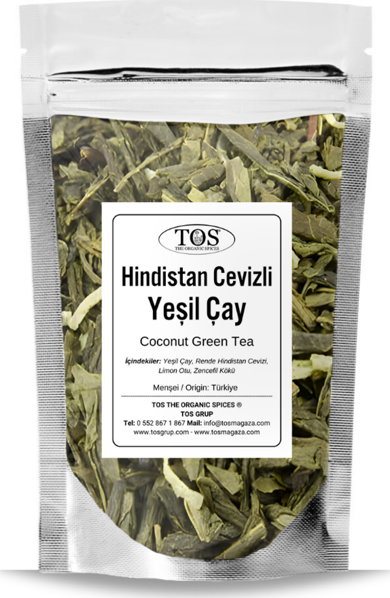 Hindistan Cevizli Yeşil Çay 40 gr (1. Kalite) Coconut Green Tea