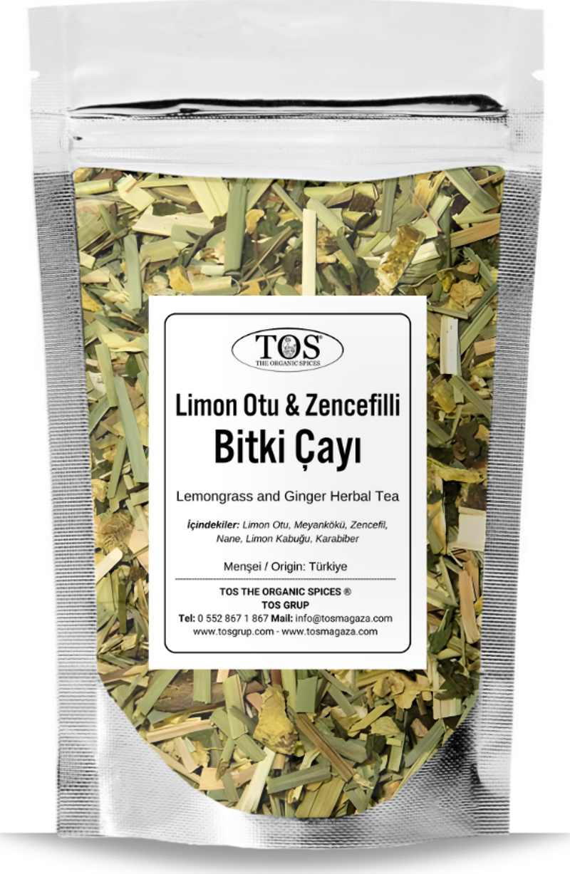 Limon Otu ve Zencefilli Bitki Çayı 250 gr (1. Kalite) Lemongrass and Ginger Herbal Tea