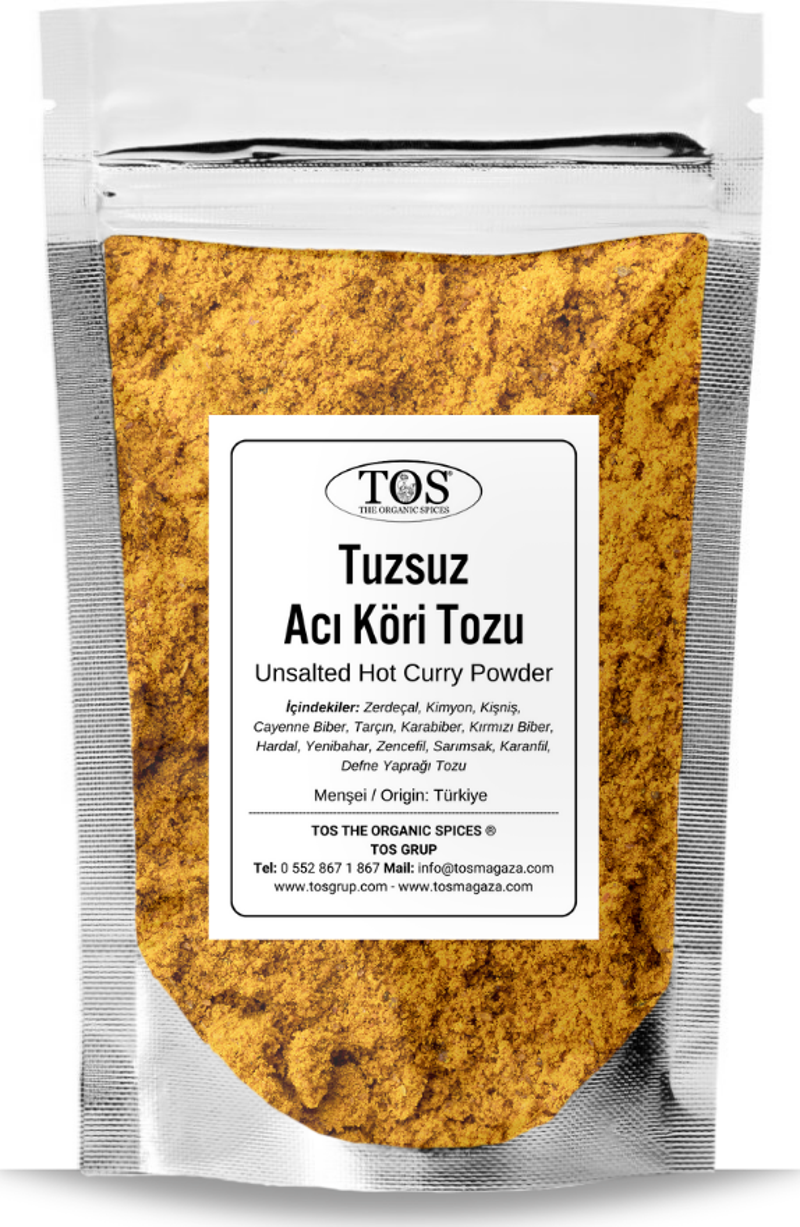 Tuzsuz Acı Köri Tozu 250 gr Salt-Free Hot Curry Powder - Premium Quality | Baharat Karışımı