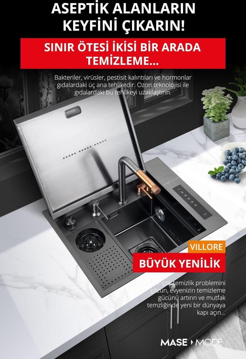 Villore Amortisör Kapaklı Akıllı Ozon Evye