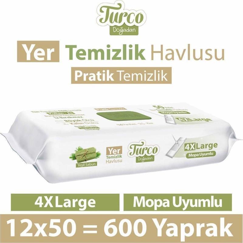 Doğadan Yer Temizlik Havlusu Yeşil Sabun 12X50 (600 Yaprak)