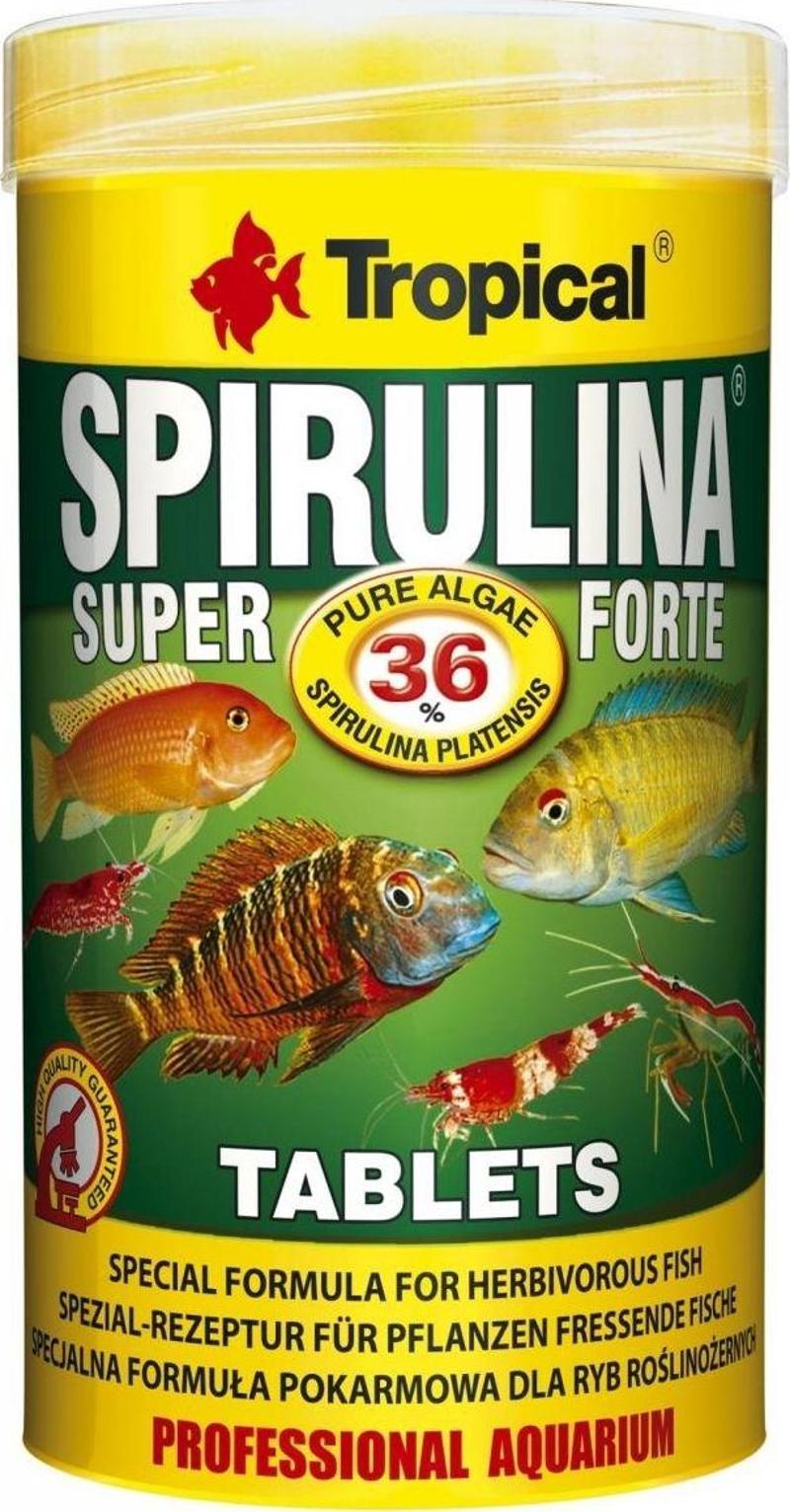 Spirulina Super Forte Tablets Akvaryum Balık Yemi 250 ml