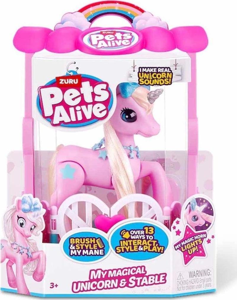 Pets Alive Sesli Ve Işıklı Sihirli Unicorn & Ahır Oyun Seti