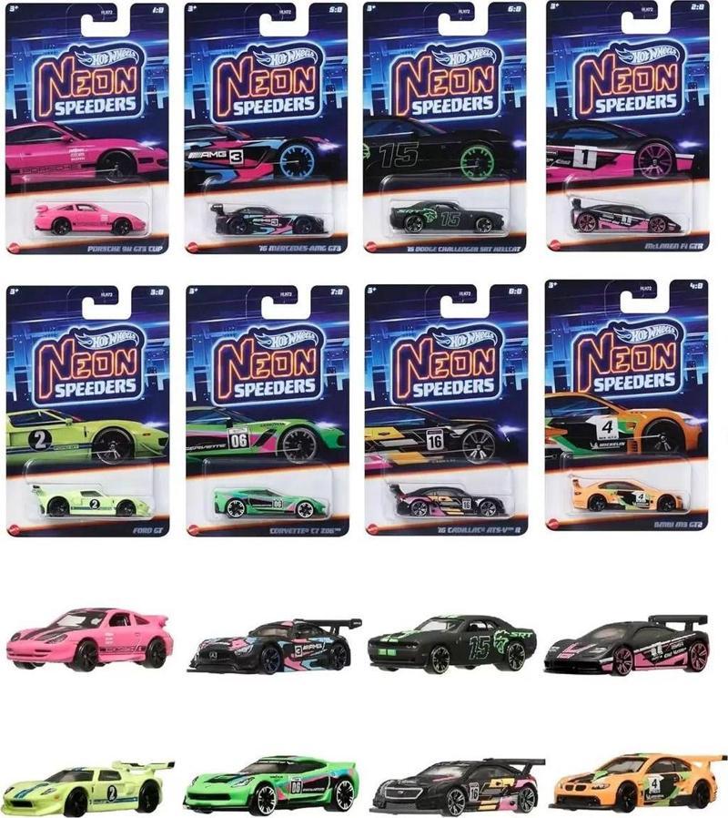 Arabaları Hlh72 Neon Speeders 8'Li Set(Yurtdışı) Rg2Ry1Saxg