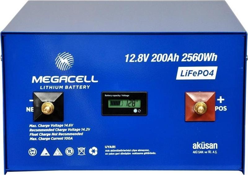 LiFePO4 12.8V 200 Ah Lityum Demir Fosfat Akü