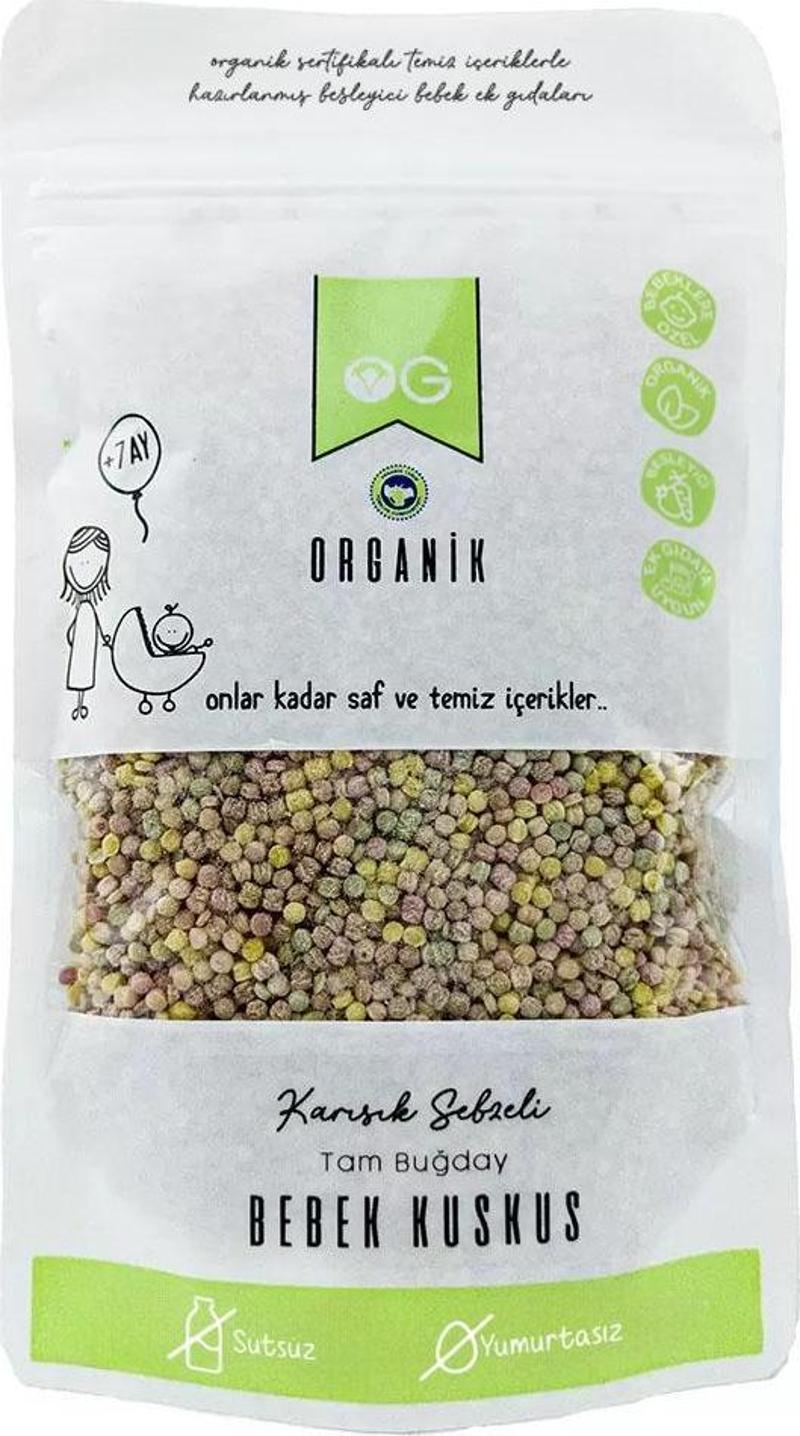 Organik Karışık Sebzeli Tam Buğday Bebek Kuskus 250 GR +7 Ay