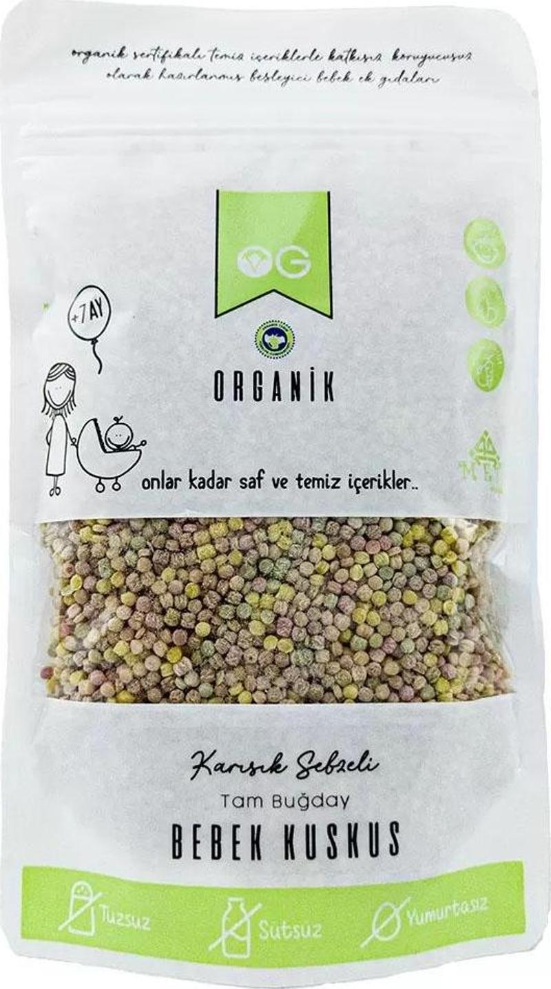 Organik Karışık Sebzeli Tam Buğday Bebek Kuskus 250 GR +7 Ay