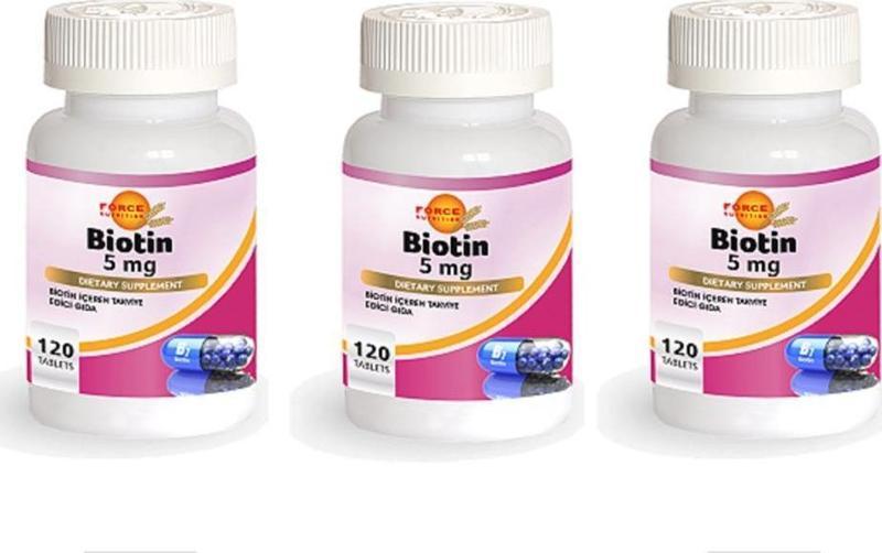 Nutrition Biotin 5 mg 120 Tablet 3 Kutu