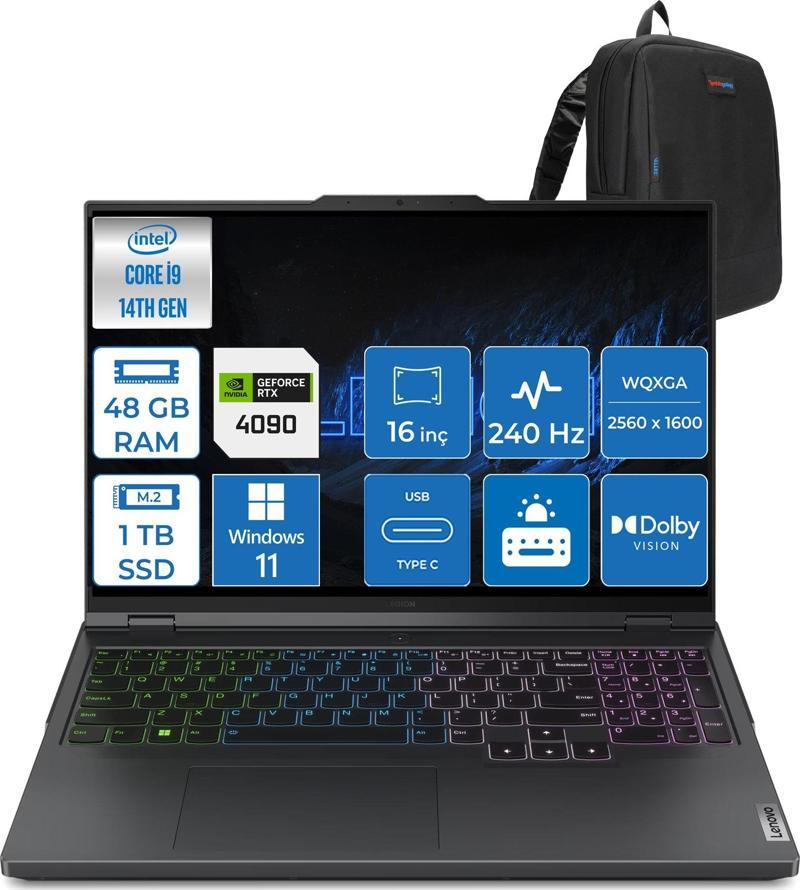 Legion Pro 7 I9-14900HX 48GB 1TB SSD 16GB/RTX4090/175W 16" 240Hz 500NITS Hdr Wqxga WIN11Pro L83DE002XTRWP06