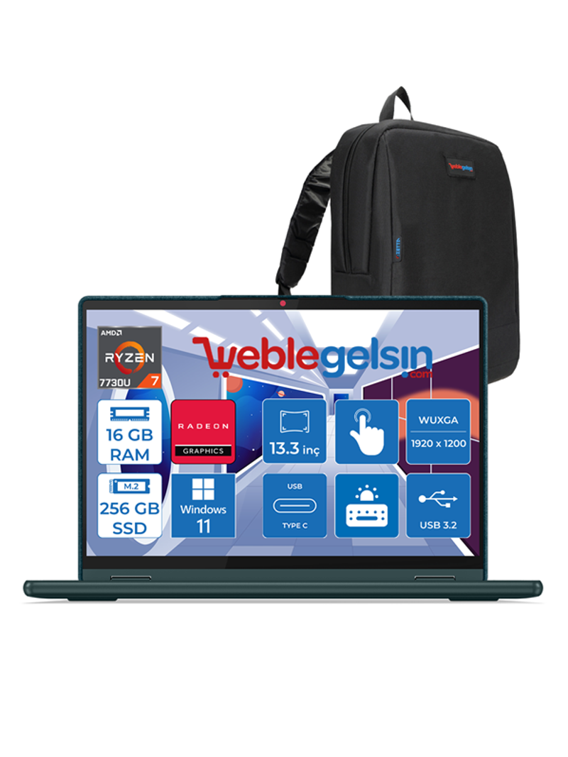 Yoga 6 Ryzen 7 7730U 16GB 256GB SSD 13.3" IPS 300NITS Wuxga Dolby Vision Windows 11Home L83B2008RTXWH01