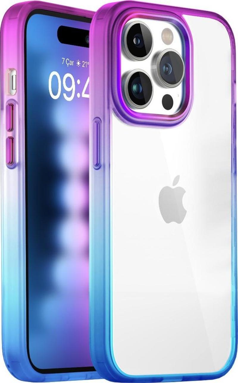 İphone iPhone 15 Pro Max New Air Bumper Rainbow Kılıf PoliKarbon Kapak Safeus