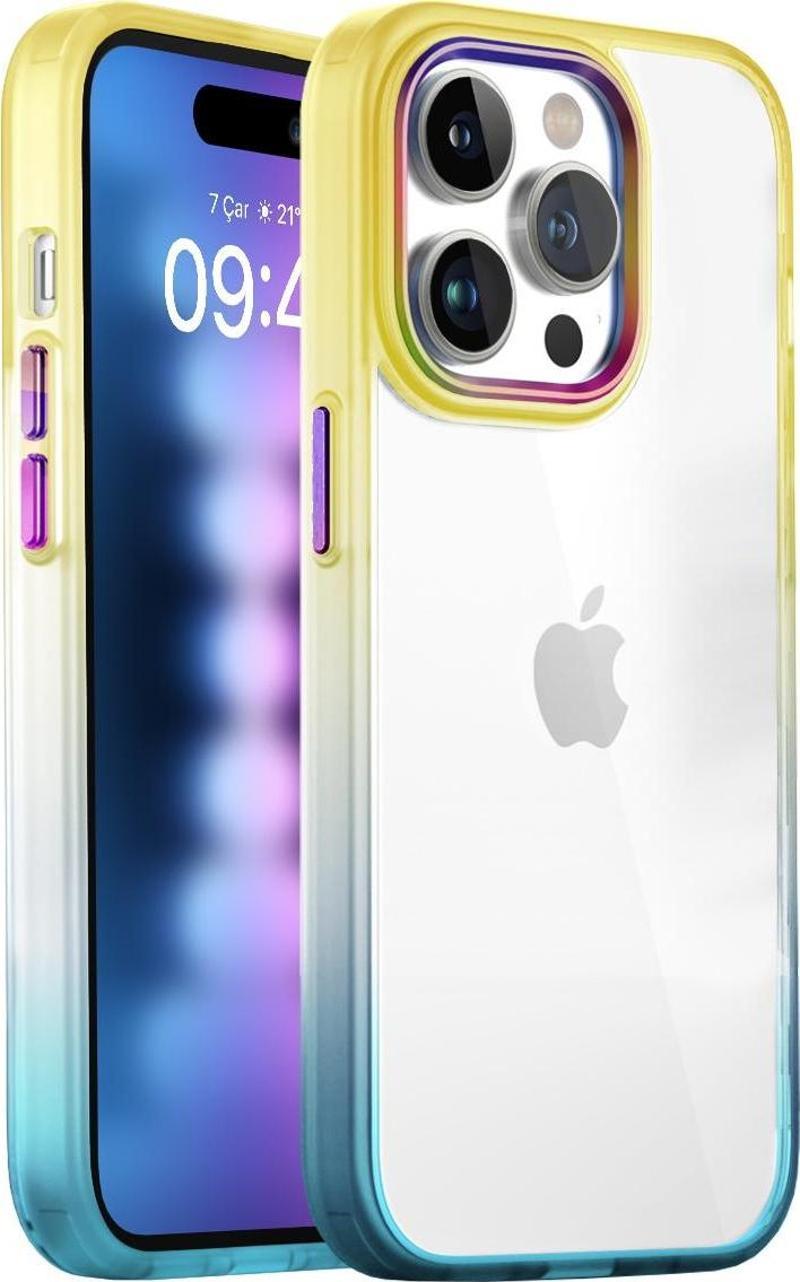 İphone iPhone 15 Pro Max New Air Bumper Rainbow Kılıf PoliKarbon Kapak Safeus