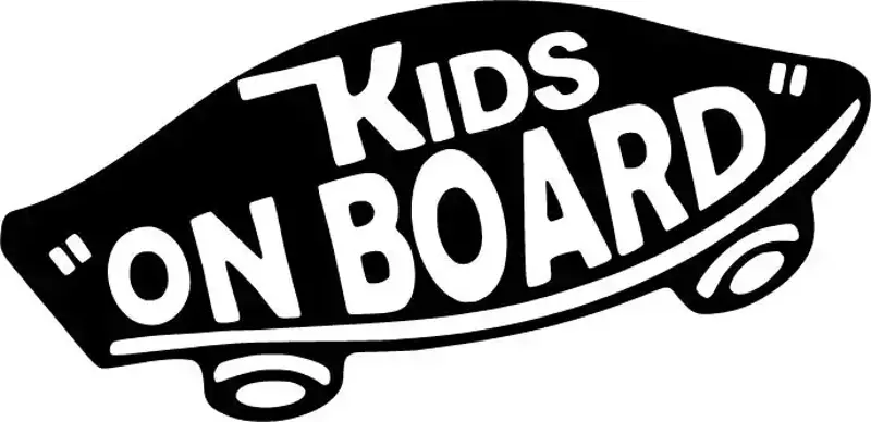 Kids On Board Kaykay Sticker Duvar Dekor Sticker 40 x 20 cm