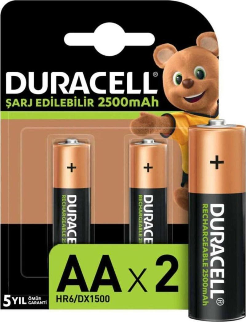 2 Adet Şarj Edilebilir Aa Kalem 2500mah(2 Li Pakette ) 2 Aa Pil